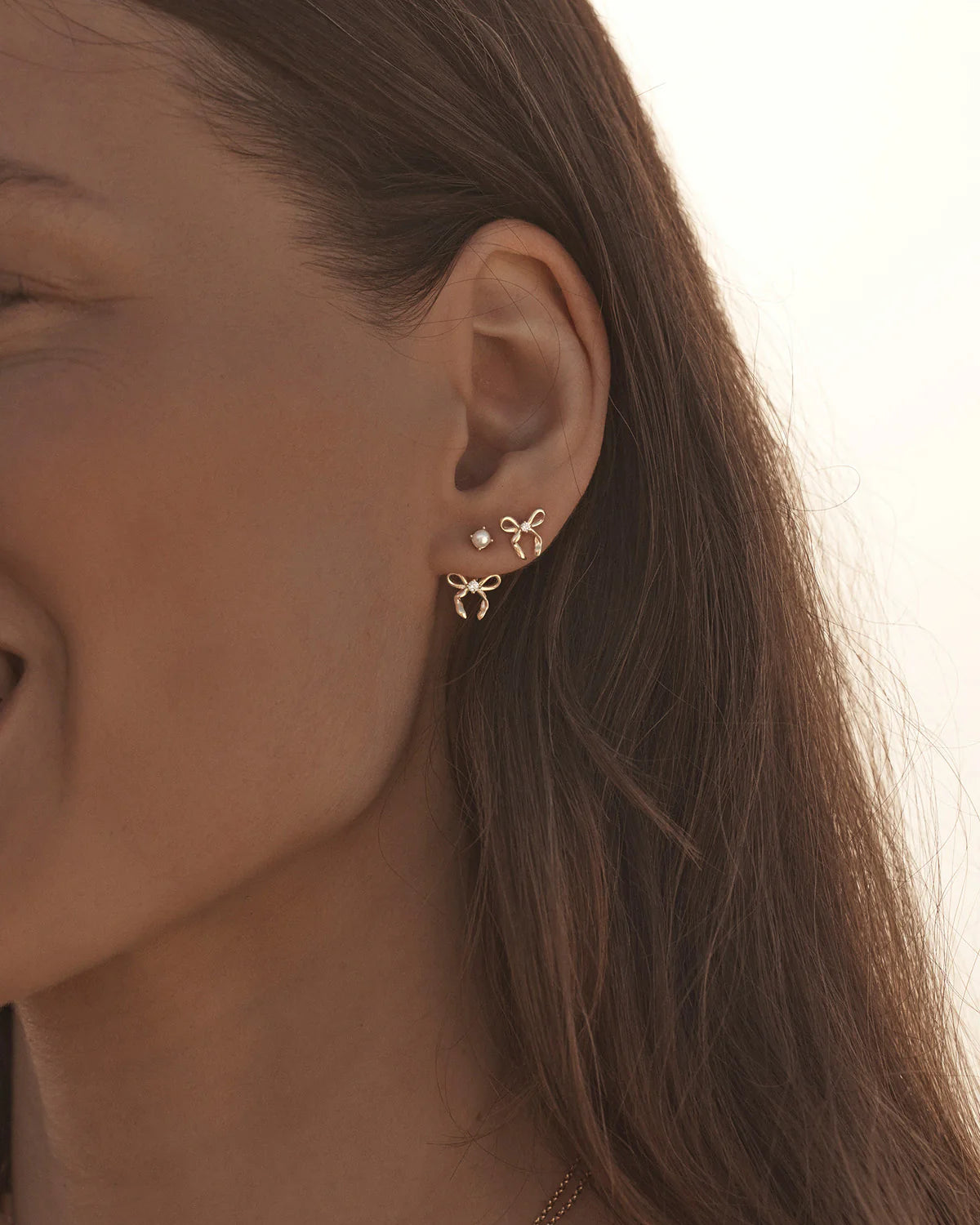 By Charlotte Forever More Bow Stud Earrings in 18K Gold Vermeil