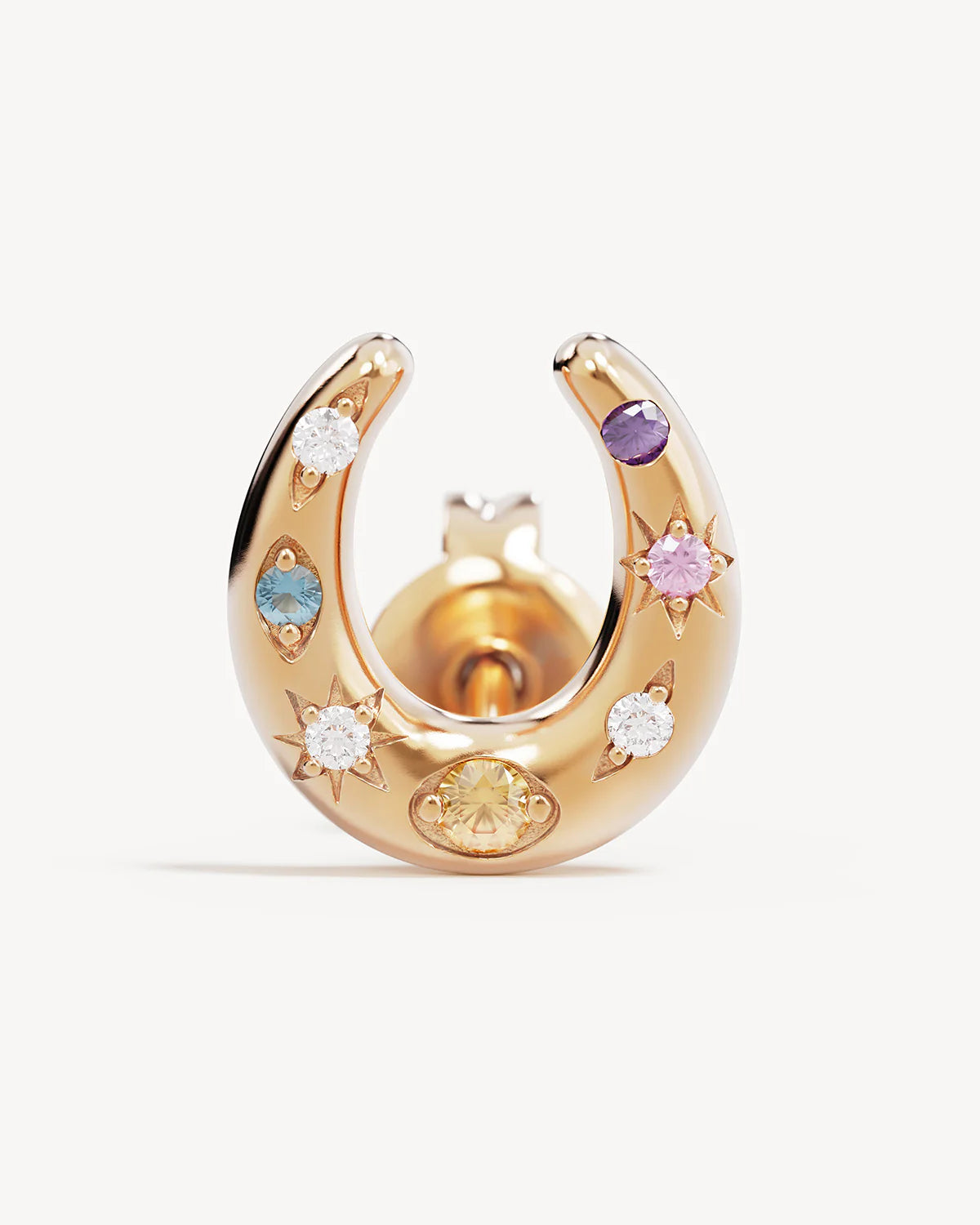 By Charlotte Lucky Horseshoe Stud Earring in 18K Gold Vermeil