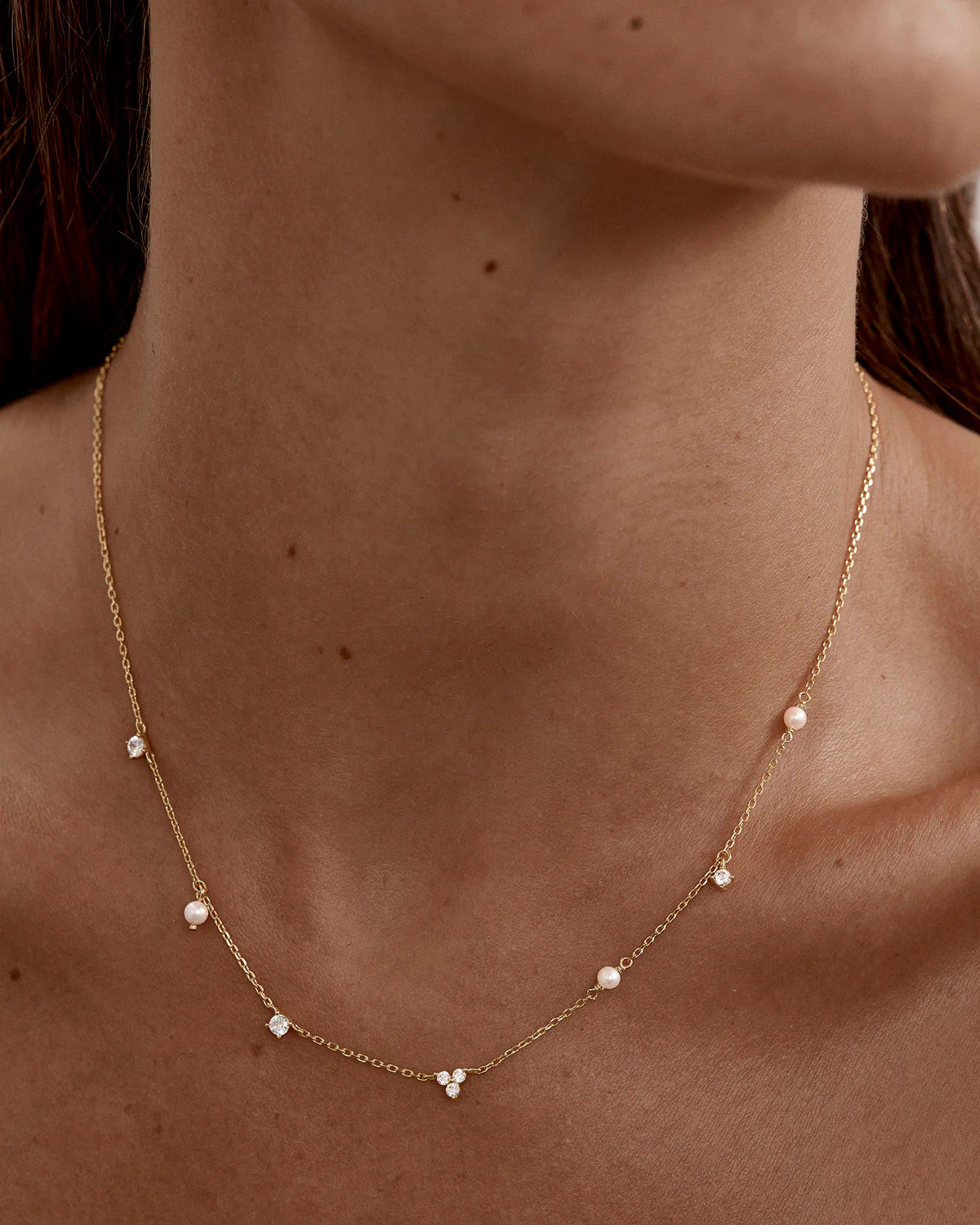 By Charlotte MOONLIGHT BLOOM PEARL CHOKER in 18k Gold Vermeil