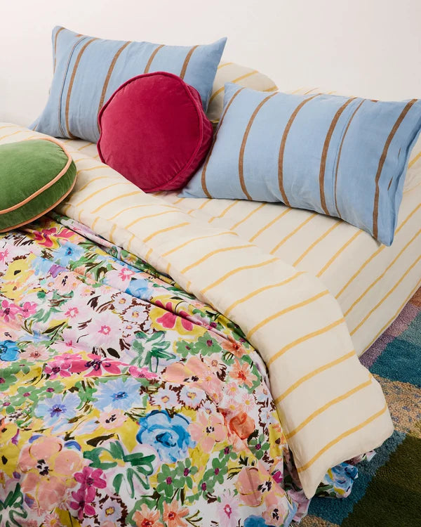 VELVET PEA CUSHION in Rhubarb from the amazing range of Kip & Co products