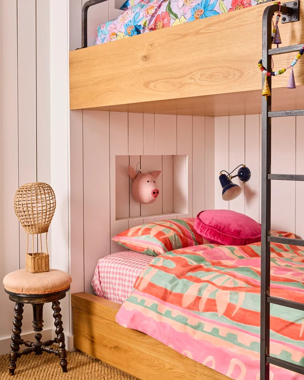 VELVET PEA CUSHION in Rhubarb from the amazing range of Kip & Co products
