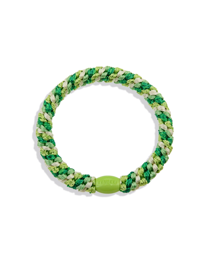 KKNEKKI ORIGINAL HAIR TIES in Mix Grass Green Glitter by KKNEKKI