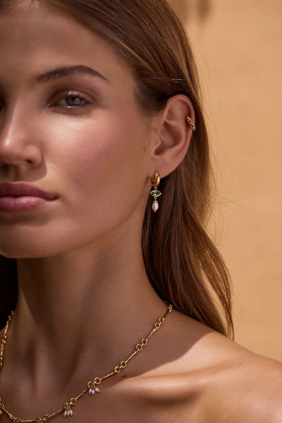 JUNIPER APATITE HUGGIES in Gold by ToniMay