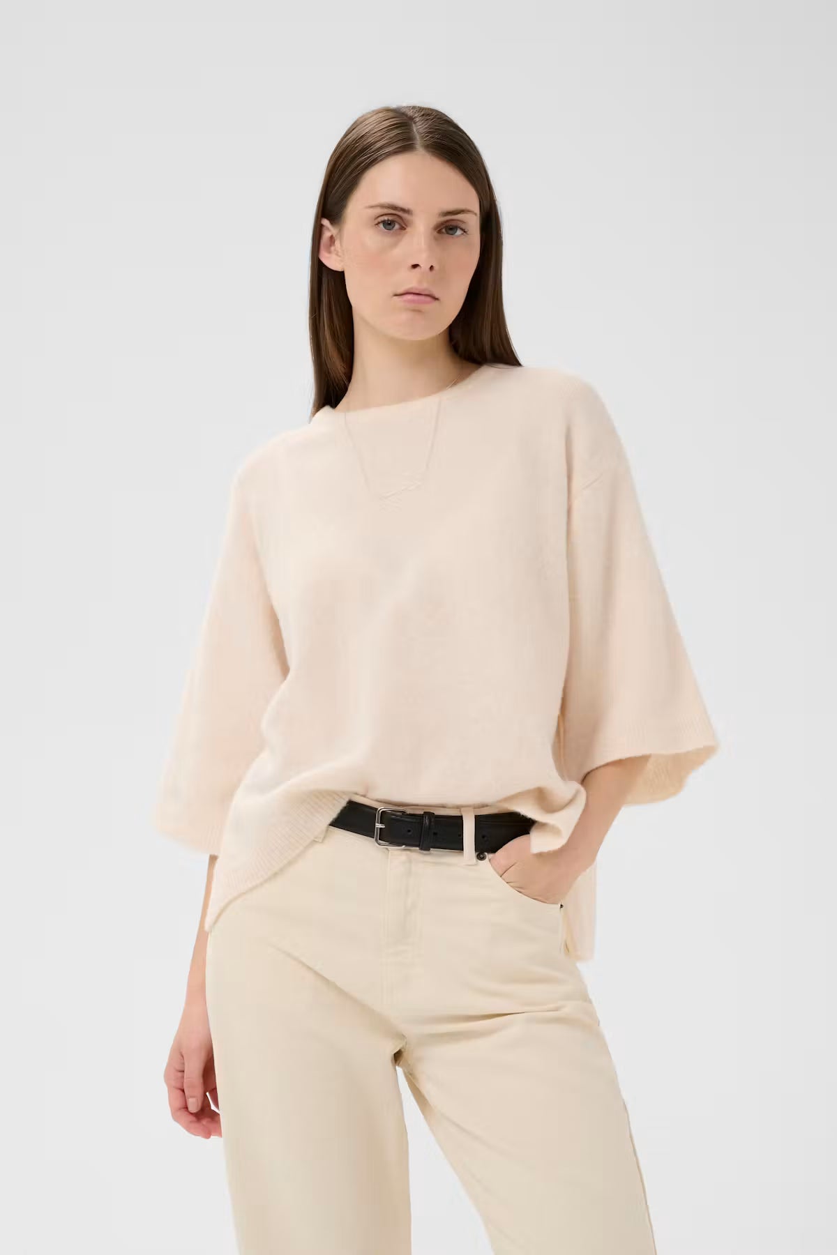 GUNIIW KNIT TEE in Whisper White Melange by Inwear