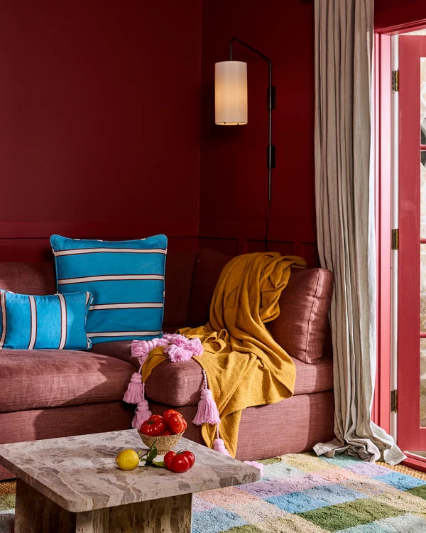 UPHOLSTERY RECTANGLE LOUNGE CUSHION in Piazza Stripe from the amazing range of Kip & Co products