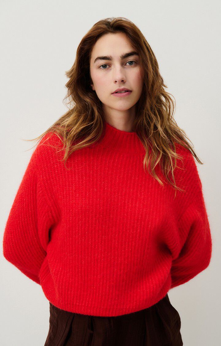 PULLOVER EAST18Q in Chilli Pepper Melange by American Vintage