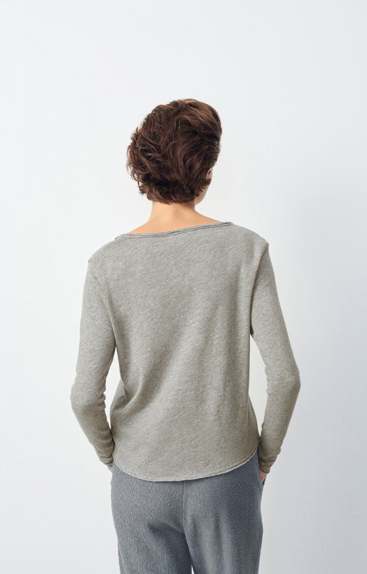 SON02BG LONG SLEEVE V NECK TEE | Heather Grey - Darling & Domain