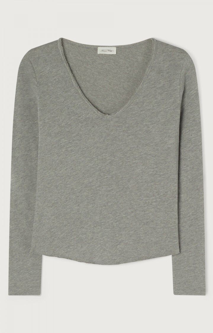 SON02BG LONG SLEEVE V NECK TEE | Heather Grey - Darling & Domain