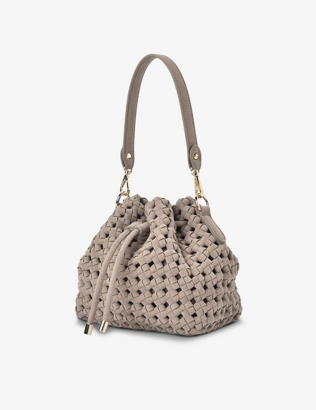 BOX WEAVE BUCKET BAG in Fawn by Elms + King