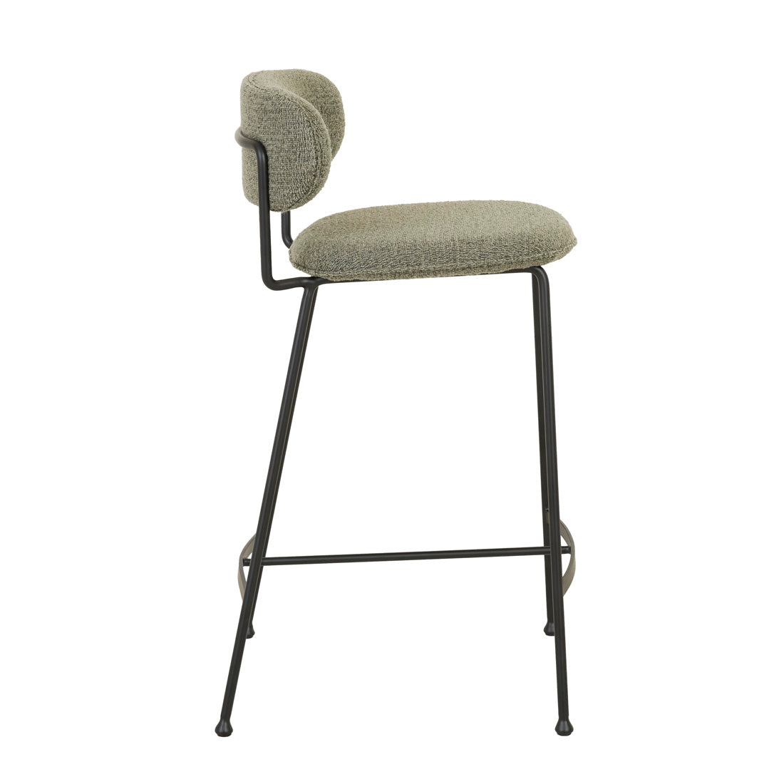 PICCOLO BARSTOOL in Moss Tweed - Black Metal by GlobeWest at Darling & Domain