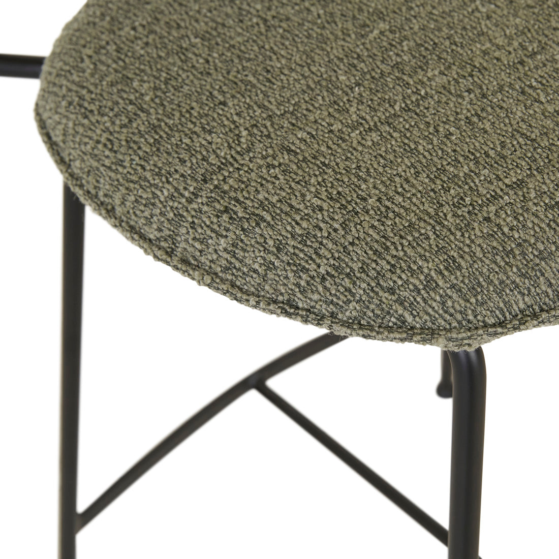 PICCOLO BARSTOOL in Moss Tweed - Black Metal by GlobeWest at Darling & Domain