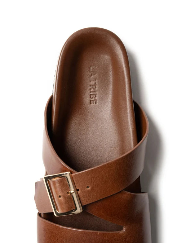 BUCKLE STRAP SLIDE in Cognac by La Tribe