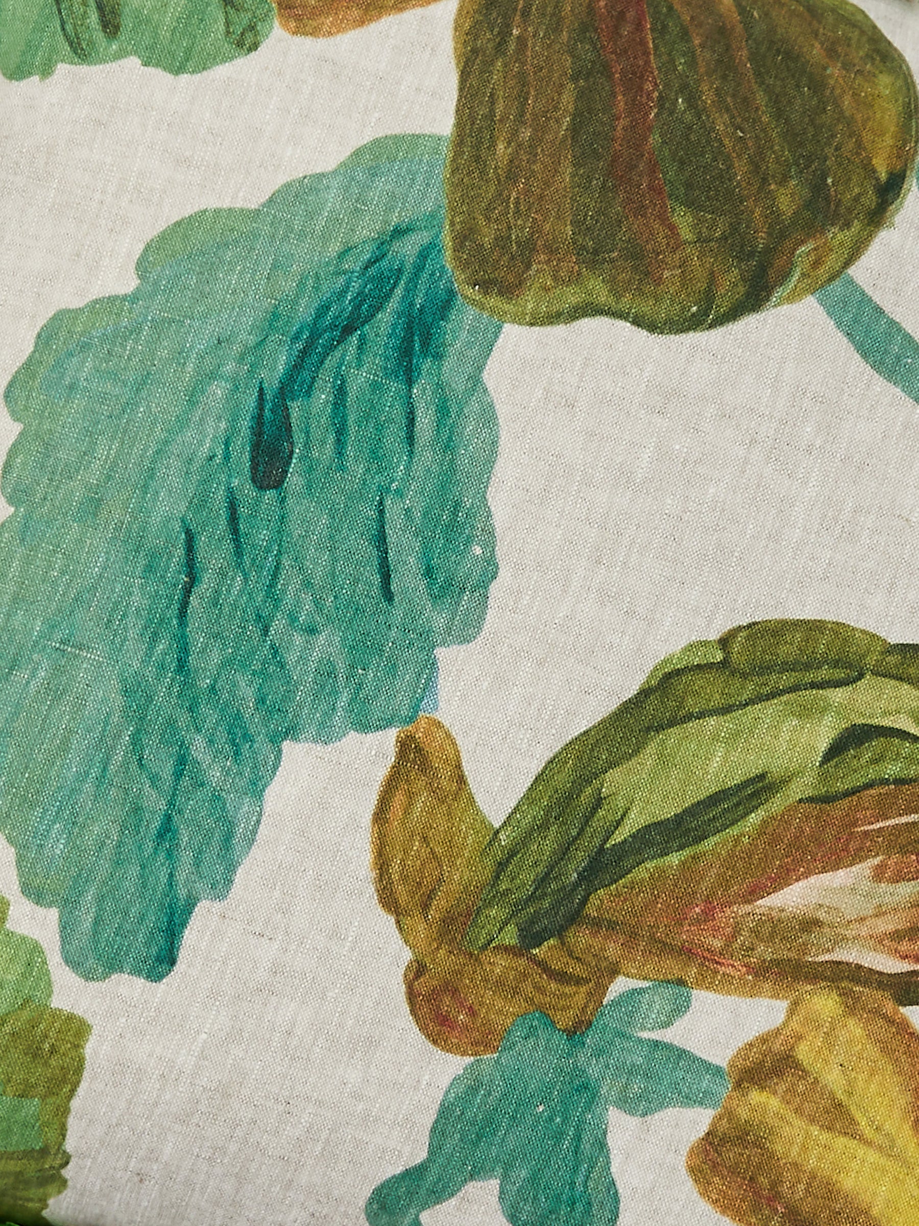 WILD PANSY VERDE LINEN CUSHION - 50cm from Bonnie and Neil