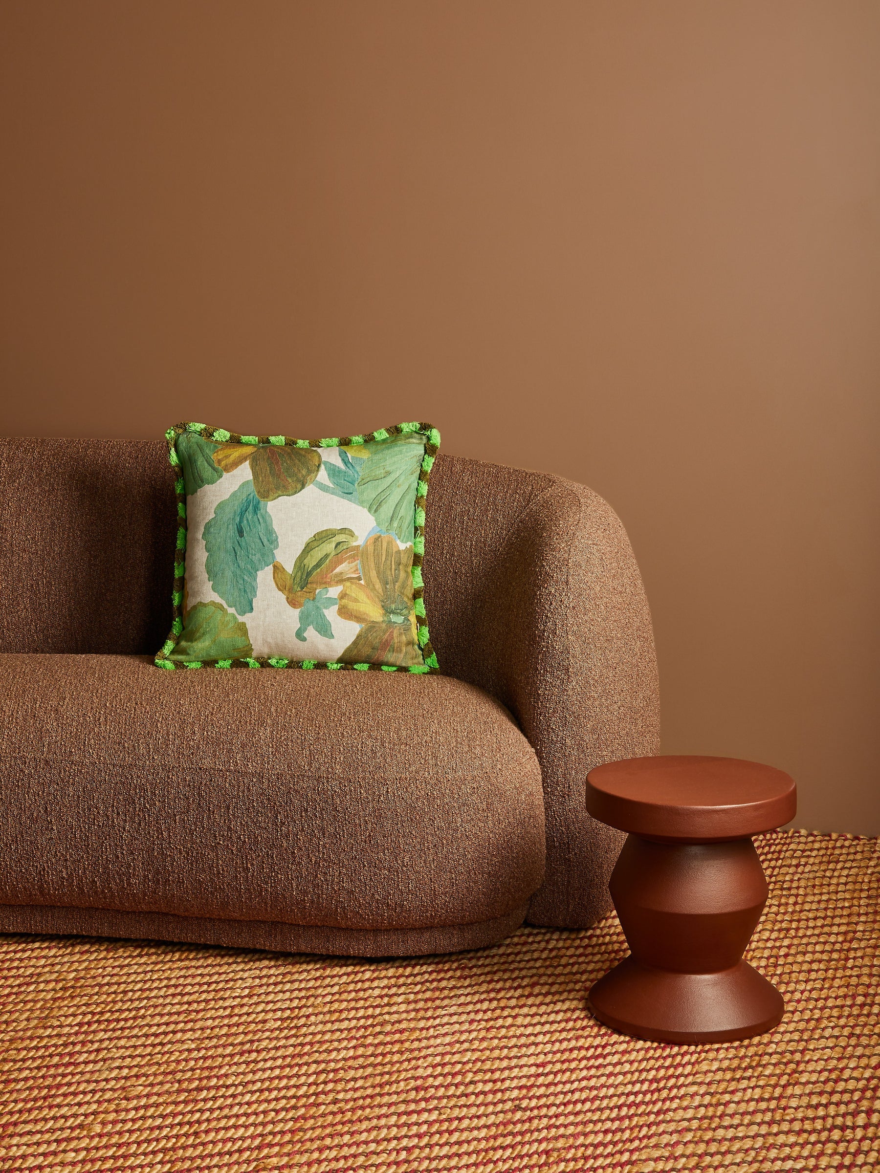 WILD PANSY VERDE LINEN CUSHION - 50cm from Bonnie and Neil