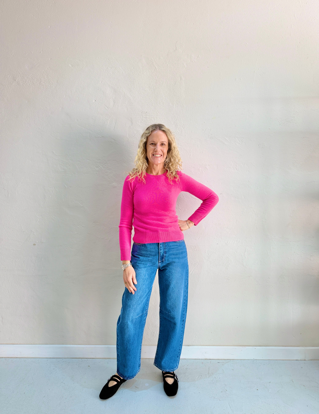 CATELINA CASHMERE KNIT TOP in Fuchsia by Absolut Cashmere
