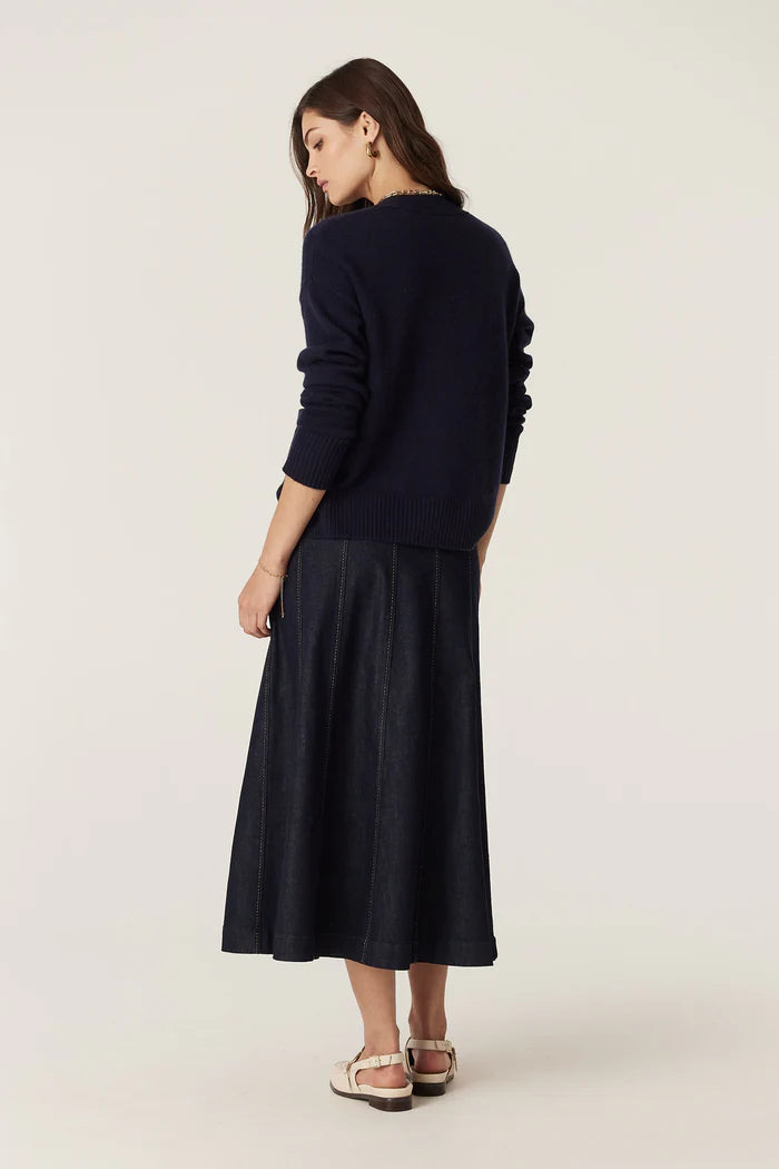 CASHWOOL V CARDIGAN in Navy from Cable Melbourne