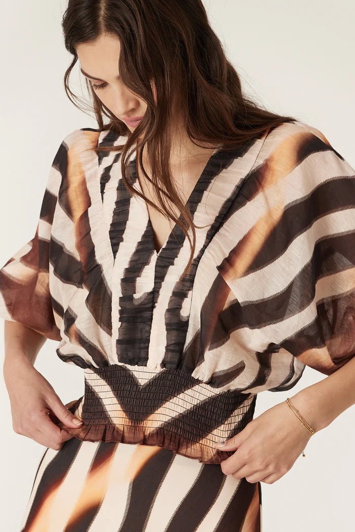SASHA BLOUSE in Zebra Print from Cable Melbourne