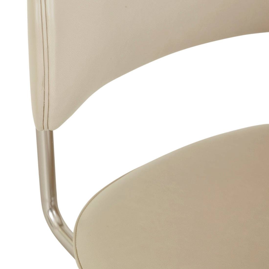 PICCOLO CANTILEVER DINING CHAIR in Sandstone PU / Brushed Chrome by GlobeWest at Darling & Domain