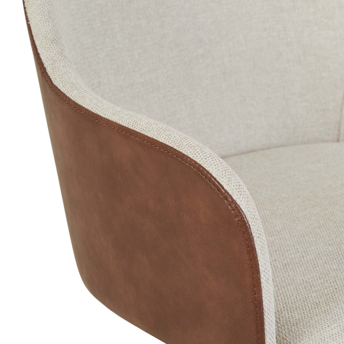 RILEY OFFICE CHAIR in Seashell-Vintage Tan PU by GlobeWest at Darling & Domain
