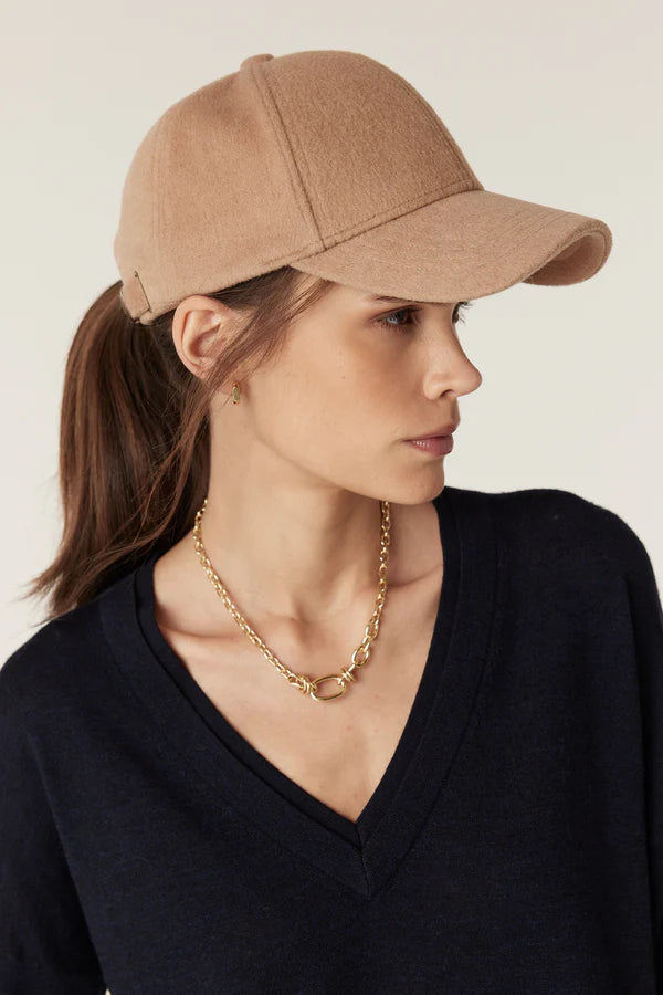 WOOL CASHMERE CAP in Camel from Cable Melbourne