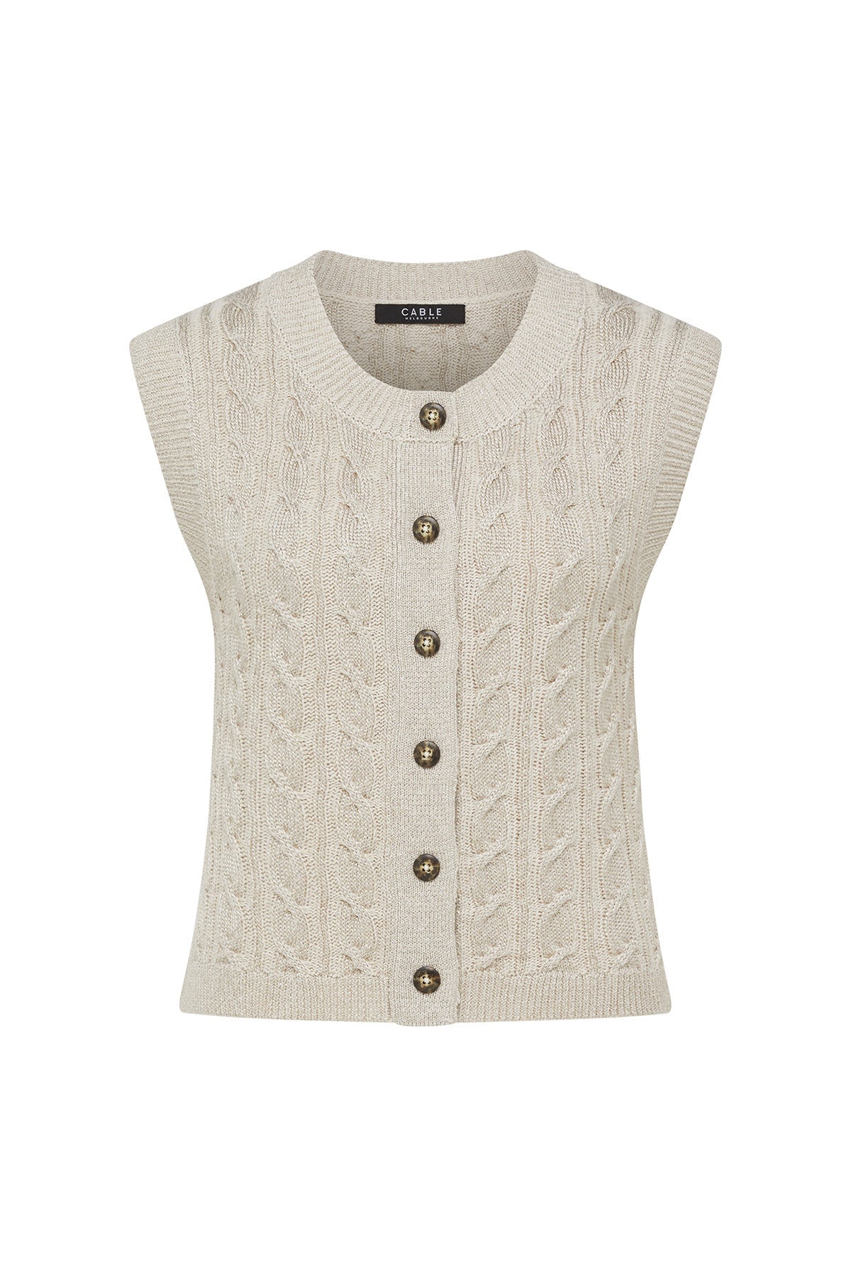 LUMEN CABLE VEST in Natural from Cable Melbourne