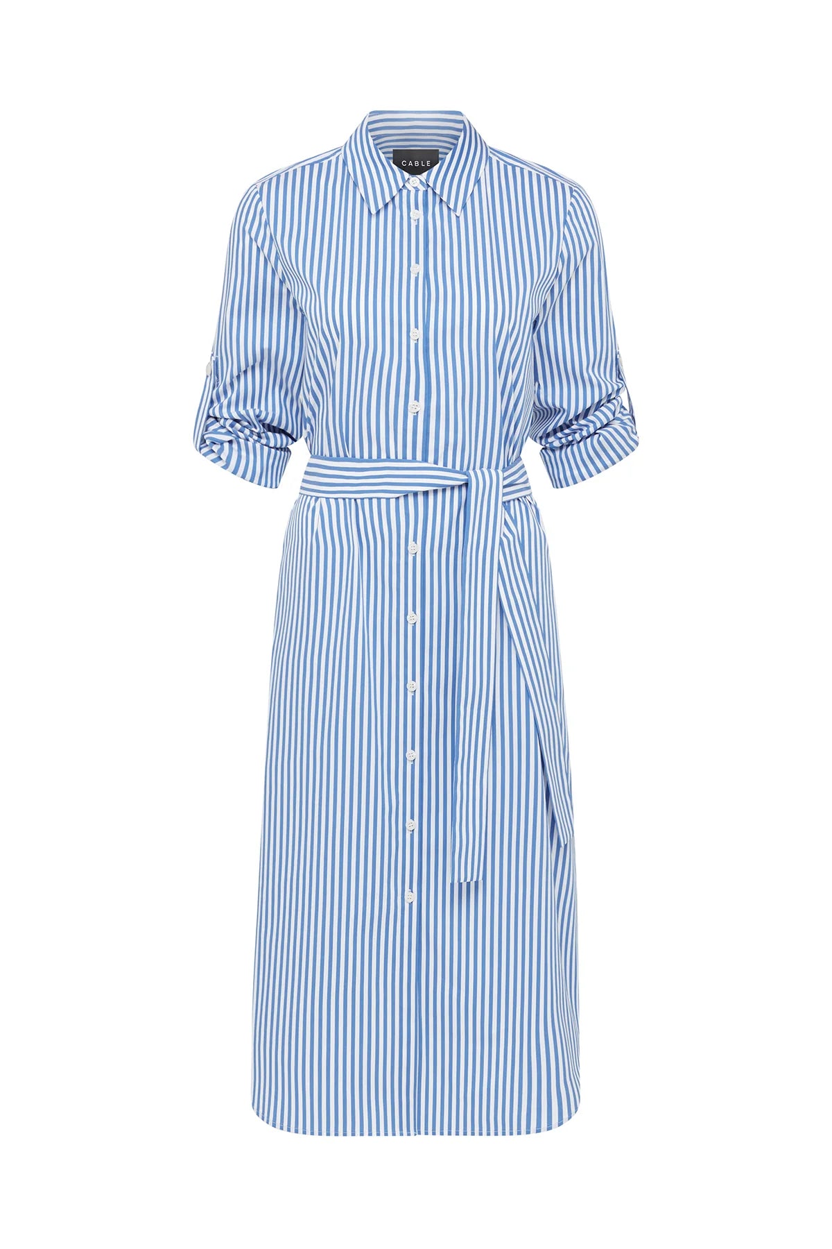 PORTSEA SHIRT DRESS in Blue Stripe from Cable Melbourne