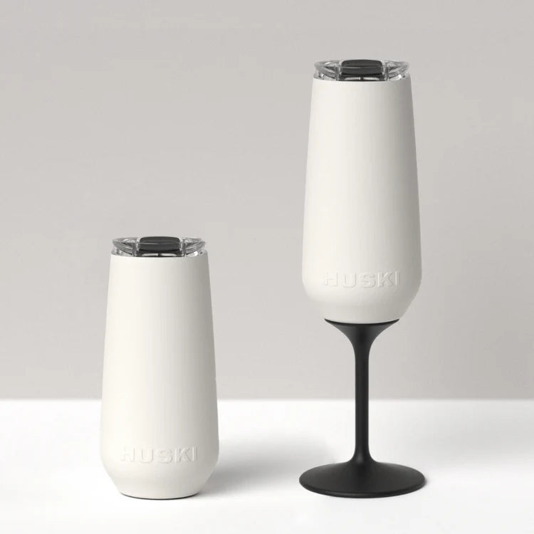 HUSKI CHAMPAGNE FLUTE in White by Huski