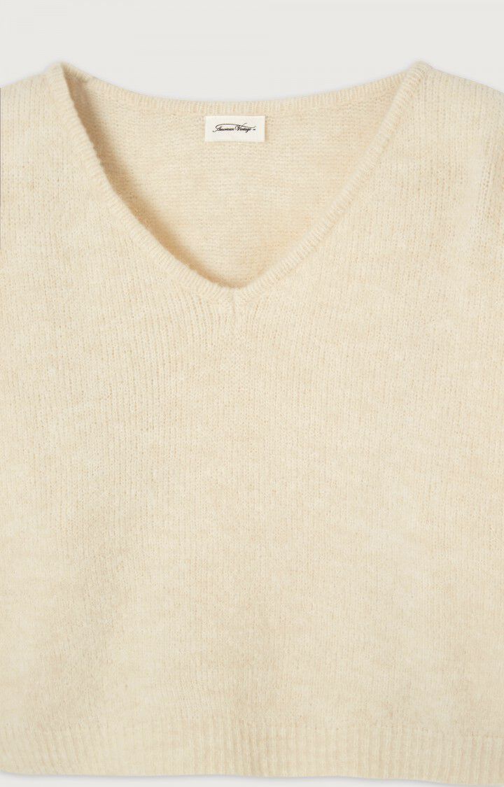 EAST V NECK JUMPER EAST18H in Mother of Pearl by American Vintage