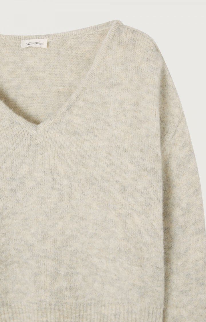 EAST V NECK JUMPER EAST18H in Mother of Pearl by American Vintage