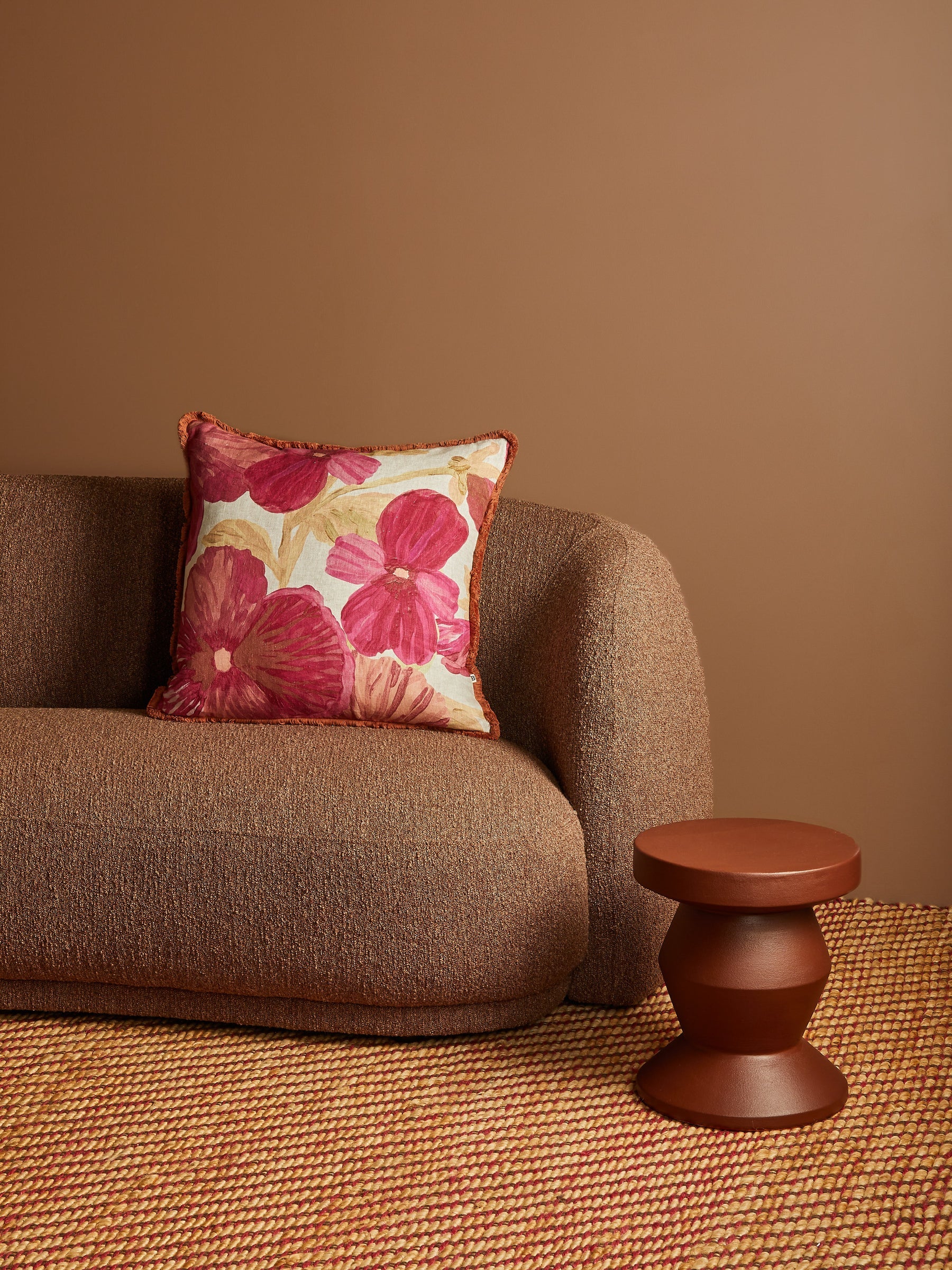 WILD PANSY PINK LINEN CUSHION - 60cm from Bonnie and Neil