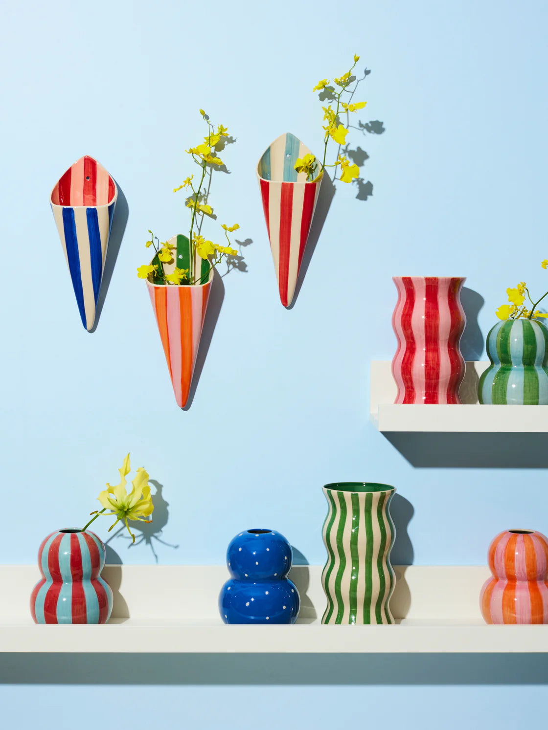PALMA RED PINK STRIPE VASE - Darling & Domain