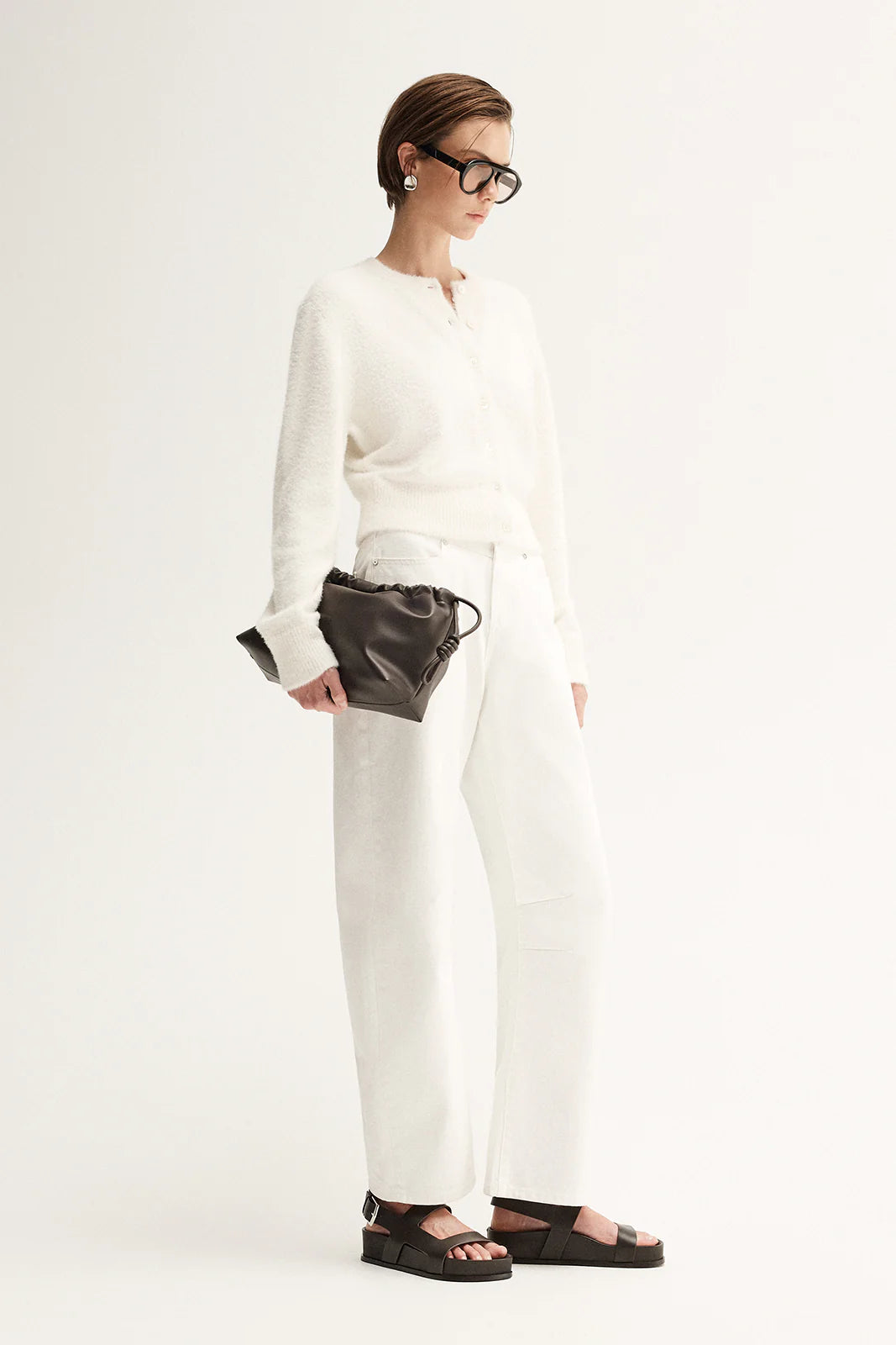 POISE KNIT CARDIGAN in White by Elka Collective