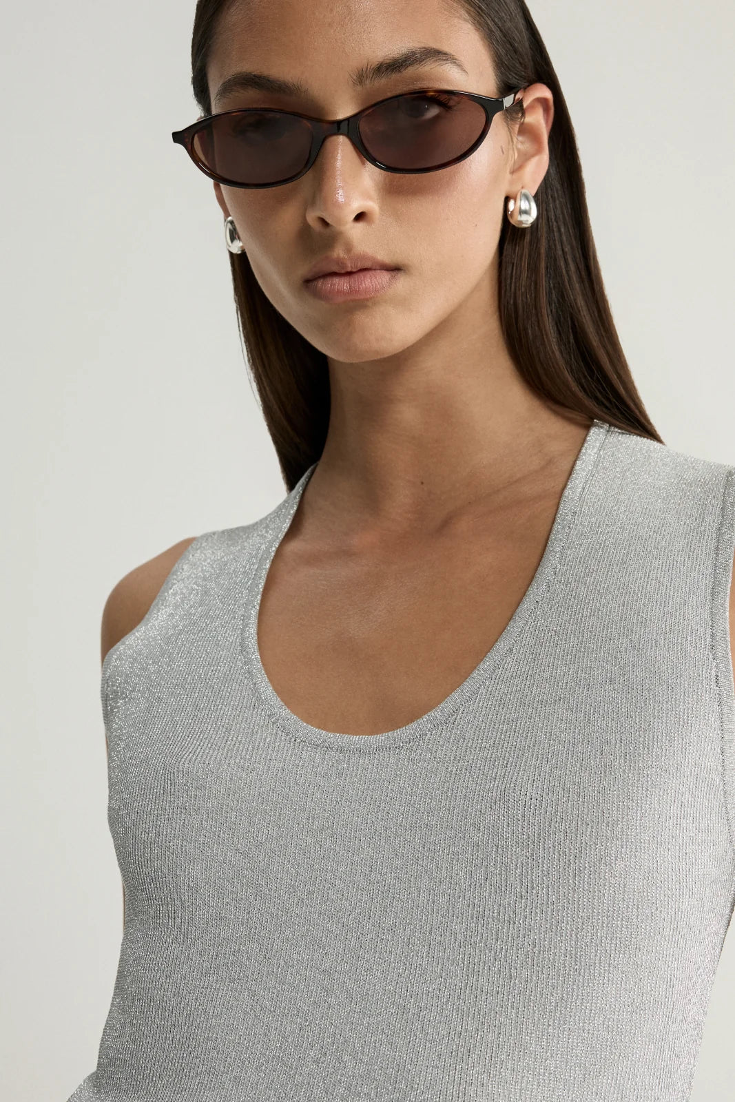 SOLARA KNIT TOP in Chrome by Elka Collective