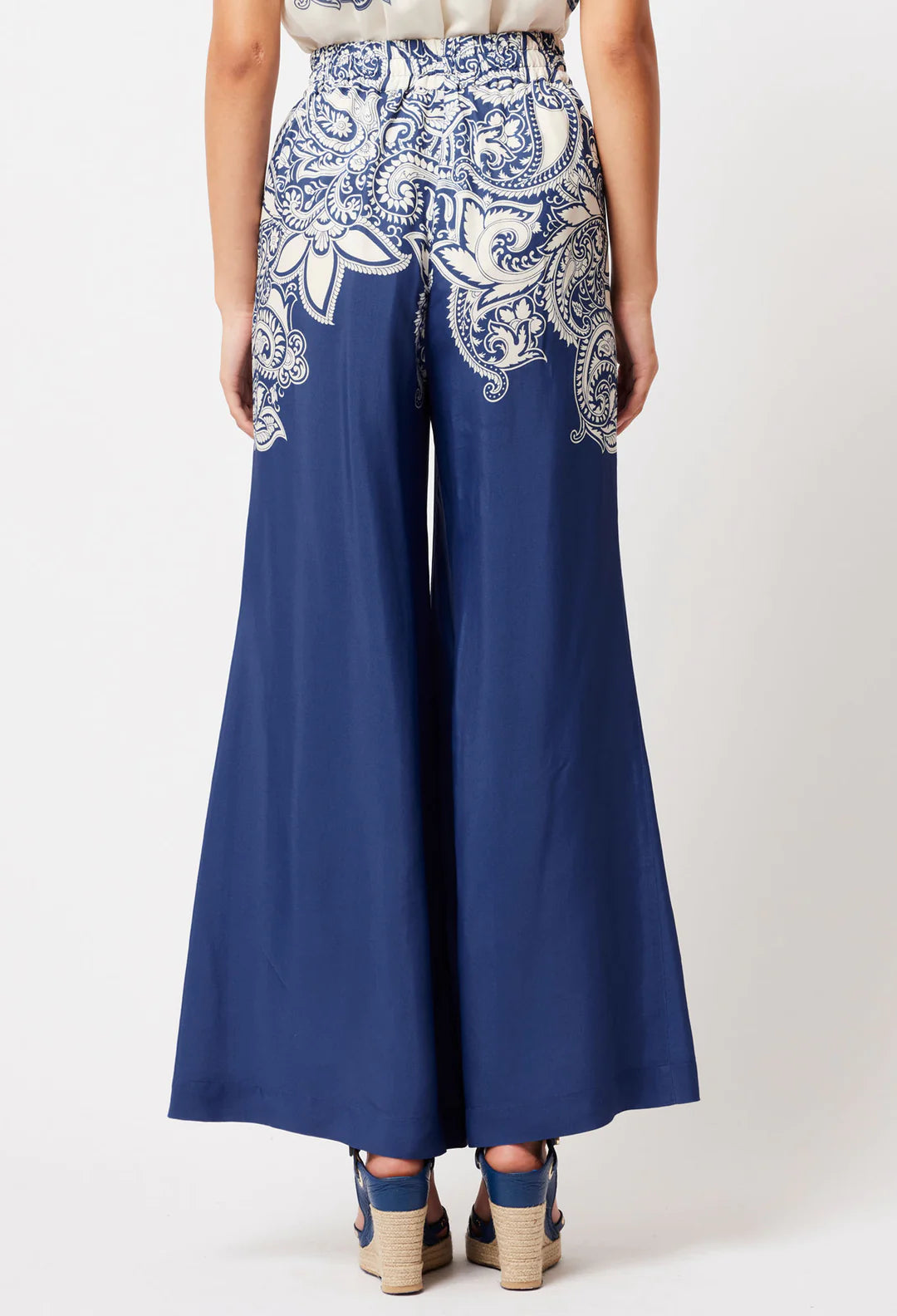 Oncewas Positano Viscose Pant in Nautique Paisley