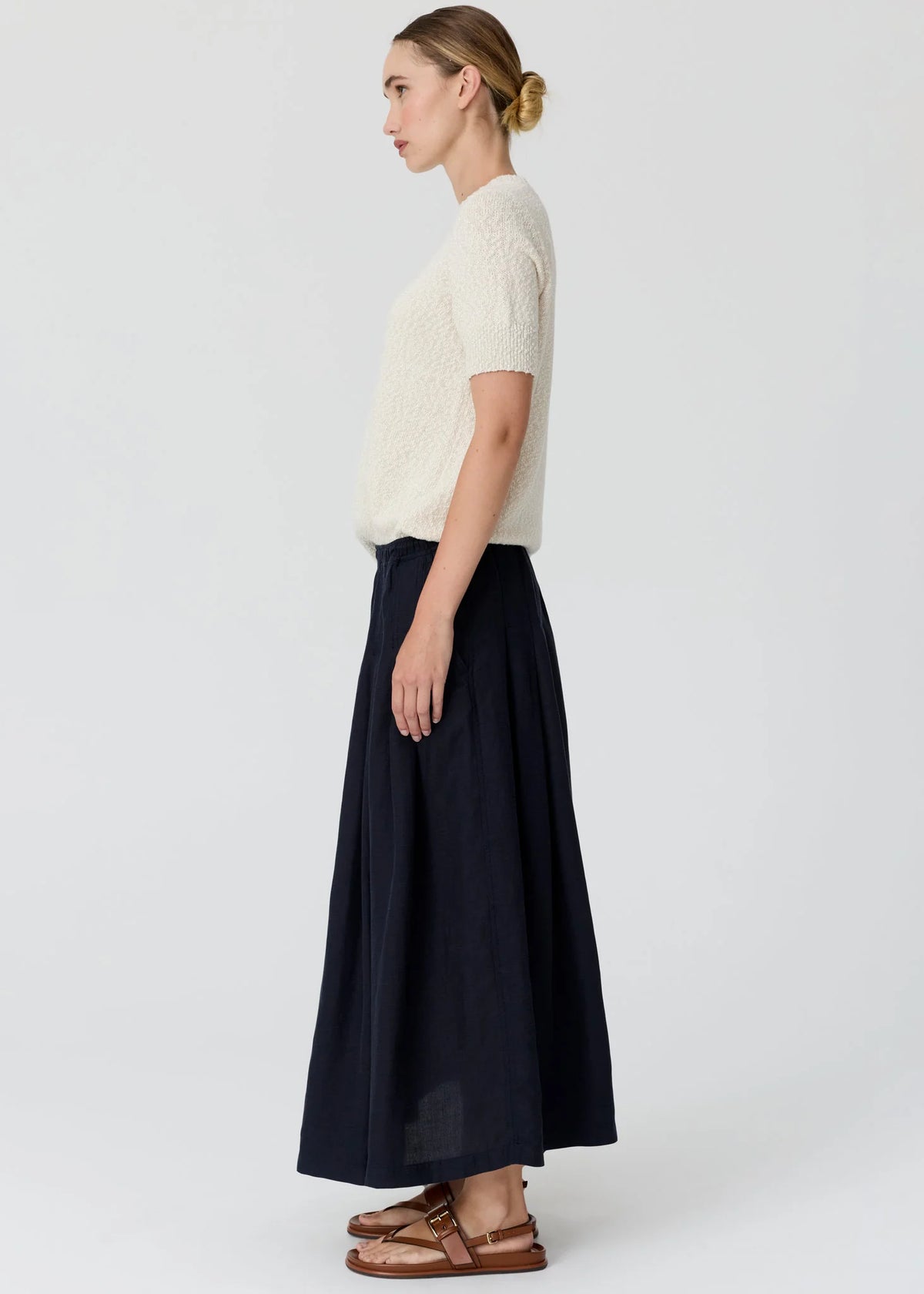 CEDAR LUREX KNIT TOP in Chalk + Silver by Pol Clothing