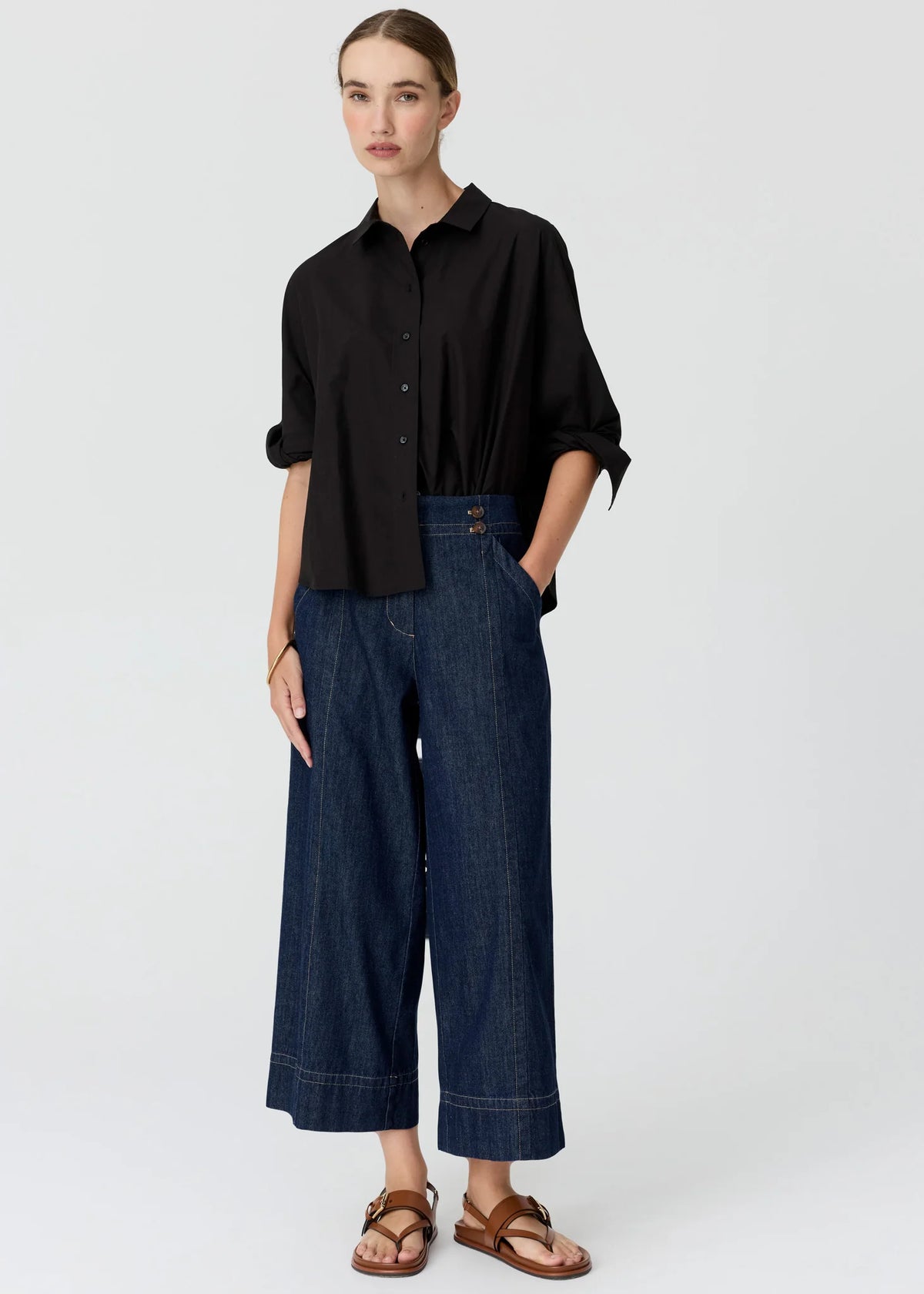 ANISE CROP PANT in Denim by Pol Clothing