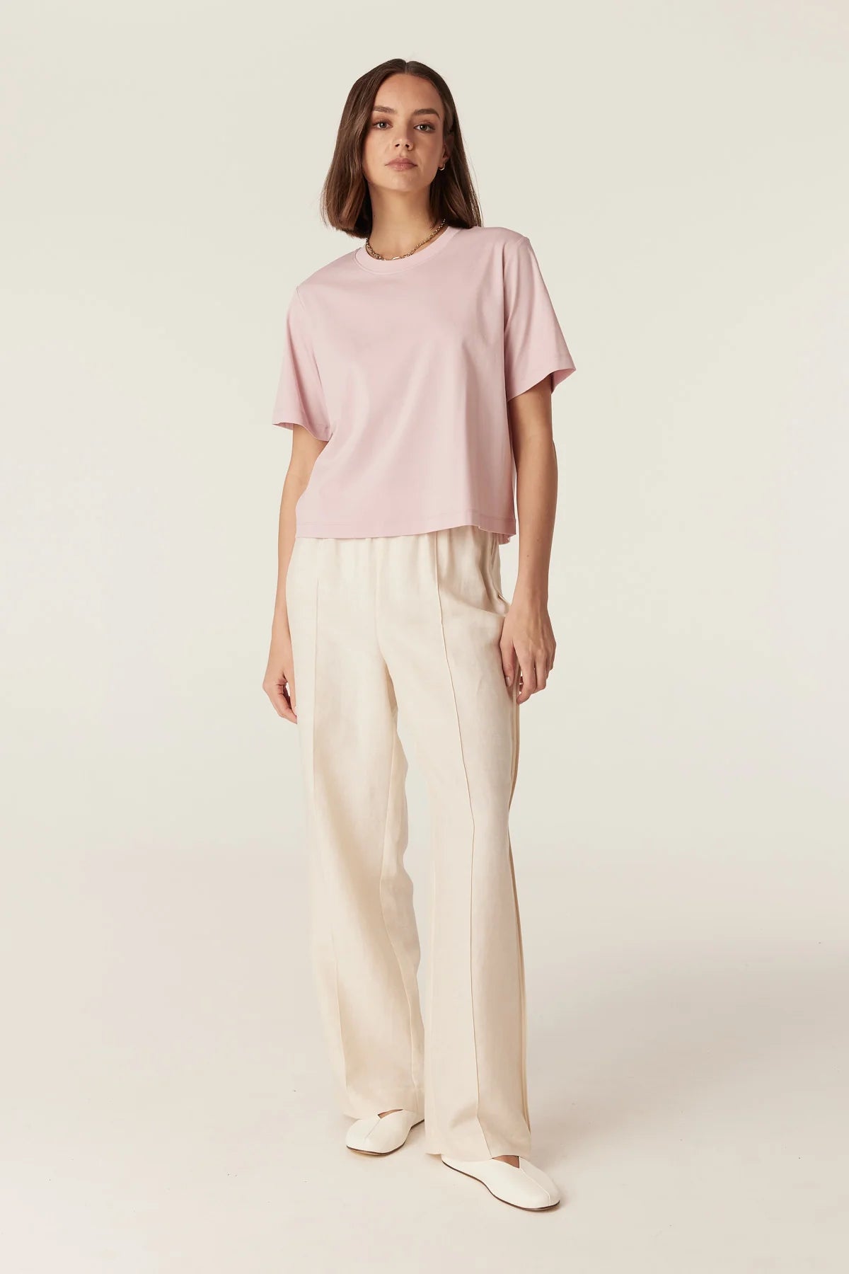 PIMA BOXY TEE in Pale Pink by Cable Melbourne