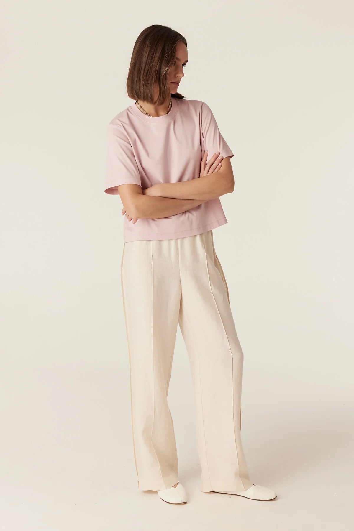 PIMA BOXY TEE in Pale Pink by Cable Melbourne