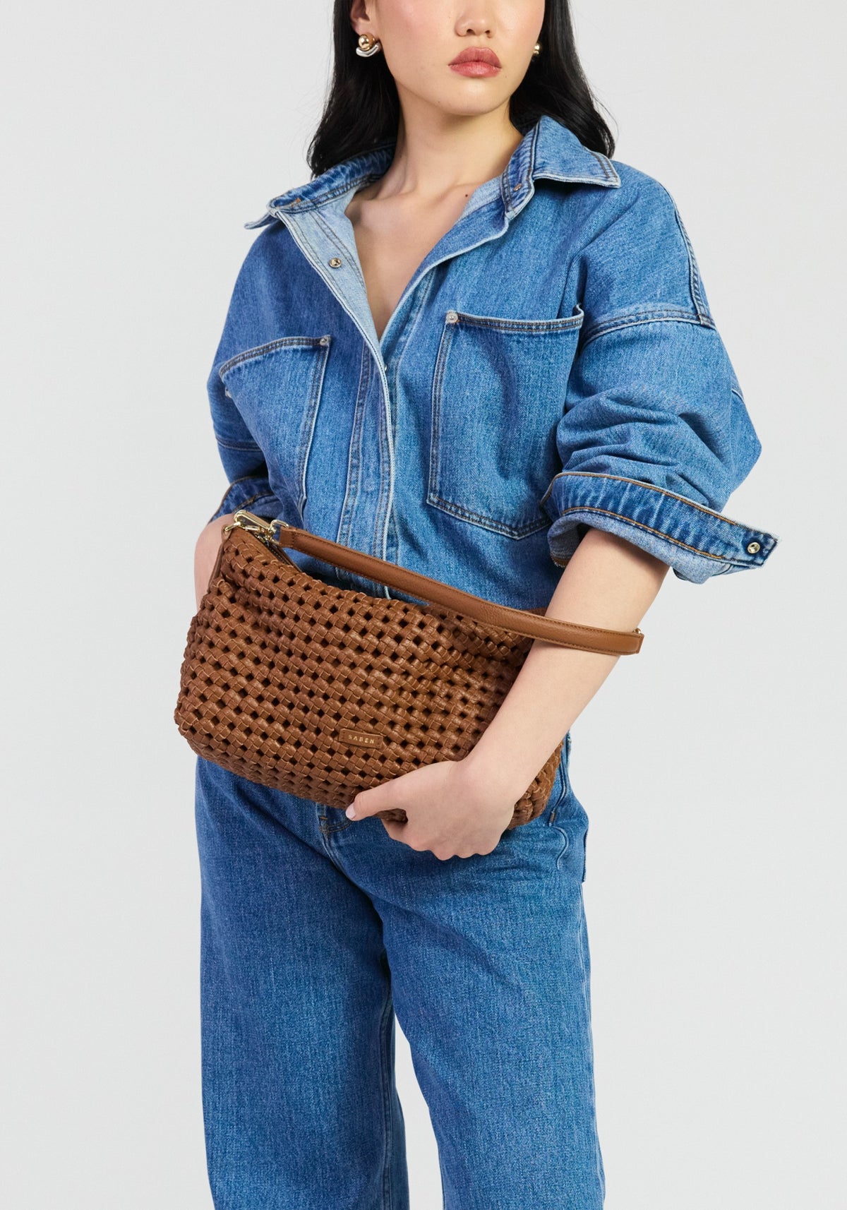 CLAUDIA SHOULDER in Tan Braid by Saben
