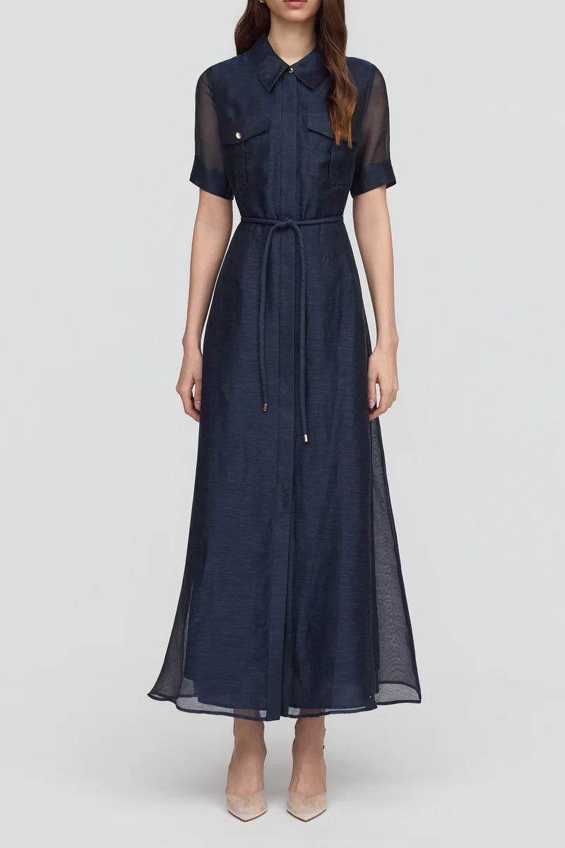 INA MAXI SHIRT DRESS in Midnight Sky from Sofia Irina
