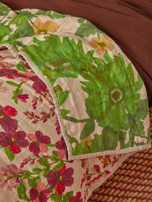 MARIGOLD LEAF QUILTED THROW in Lupin Multi from Bonnie and Neil