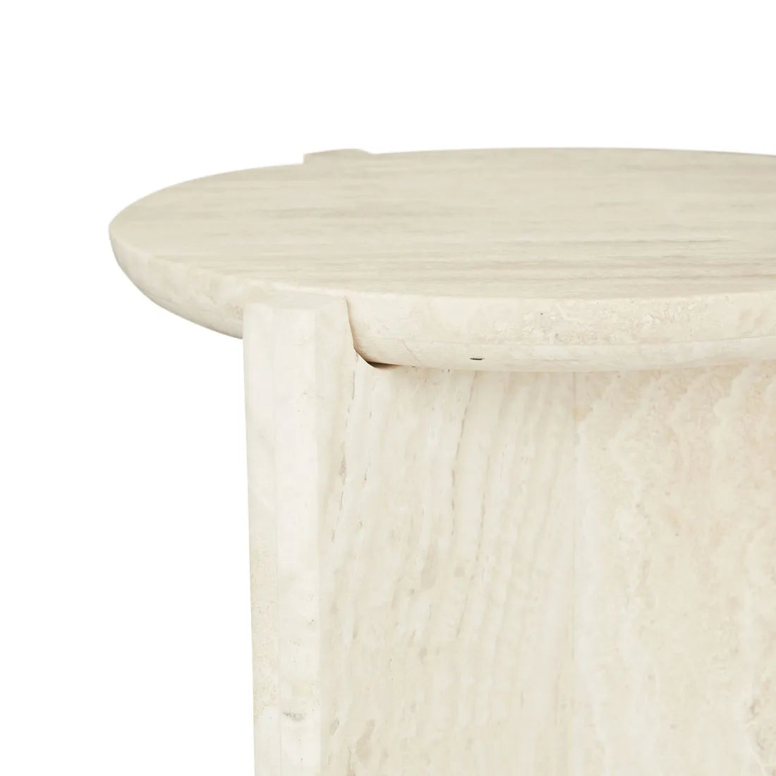 VENUS REVOLVE SIDE TABLE in Natural Travertine by GlobeWest at Darling & Domain