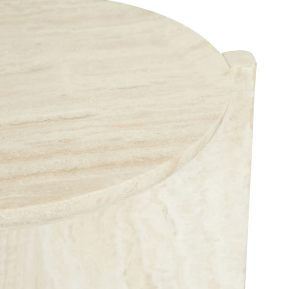 VENUS REVOLVE SIDE TABLE in Natural Travertine by GlobeWest at Darling & Domain