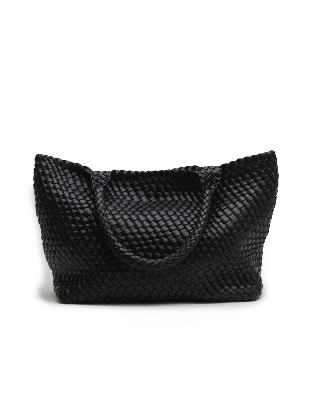 WOVEN TOTE BAG in Black by La Tribe