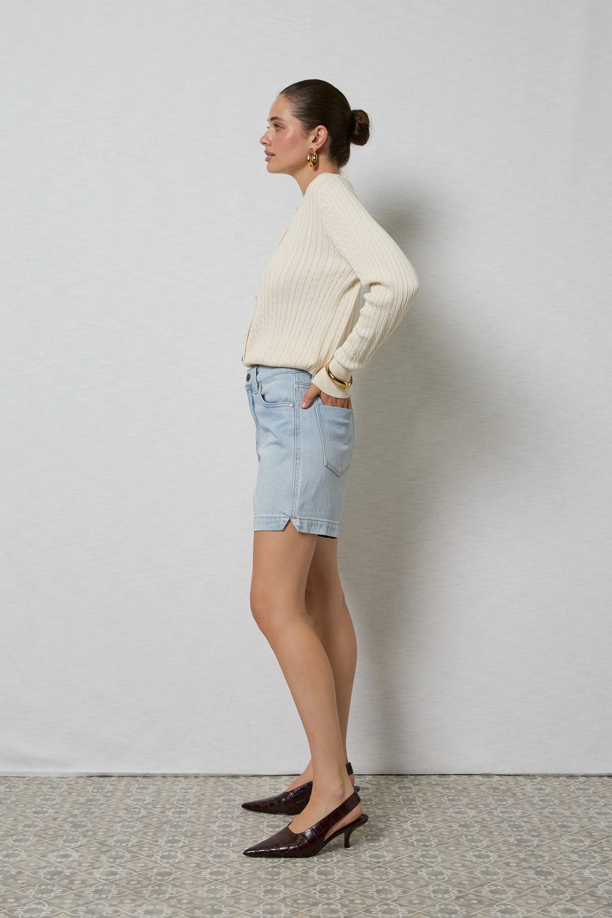 ZOLA LONG DENIM SHORT in Coastal Blue by Dricoper
