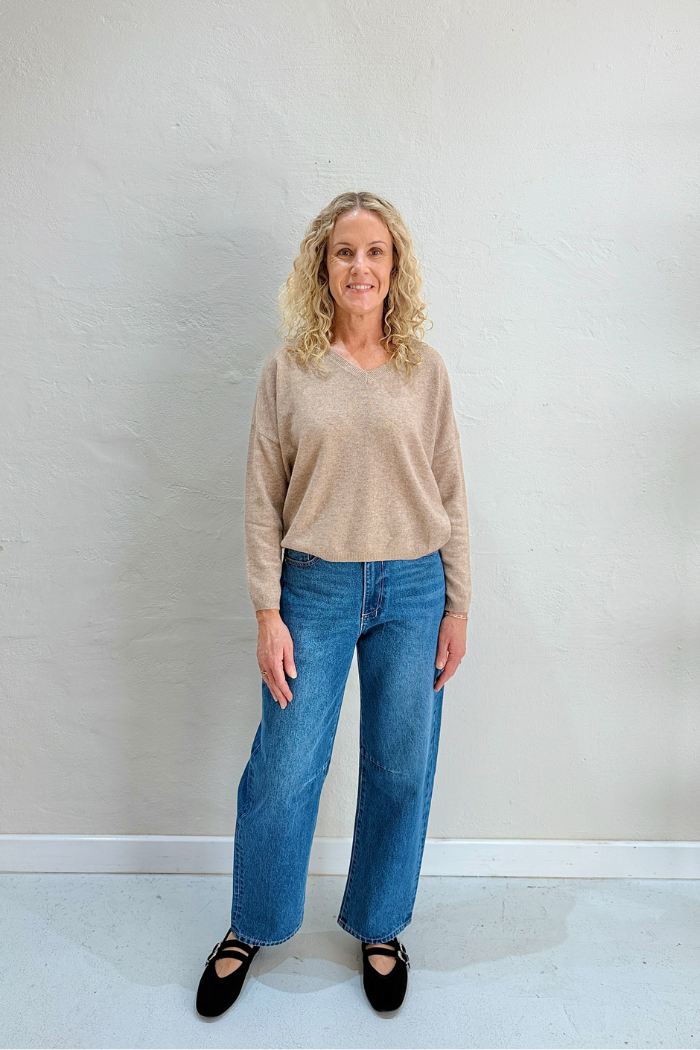 ALICIA CASHMERE KNIT TOP in Chestnut from Absolute Cashmere
