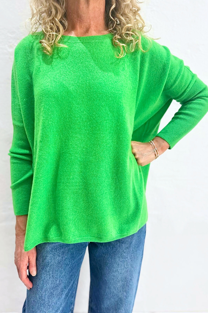 ASTRID CASHMERE KNIT TOP in Jungle by Absolute Cashmere