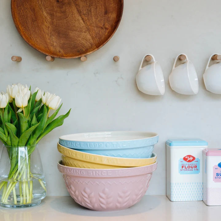TALA STONEWARE MIXING BOWL in Pale Blue Corn Design by Tala