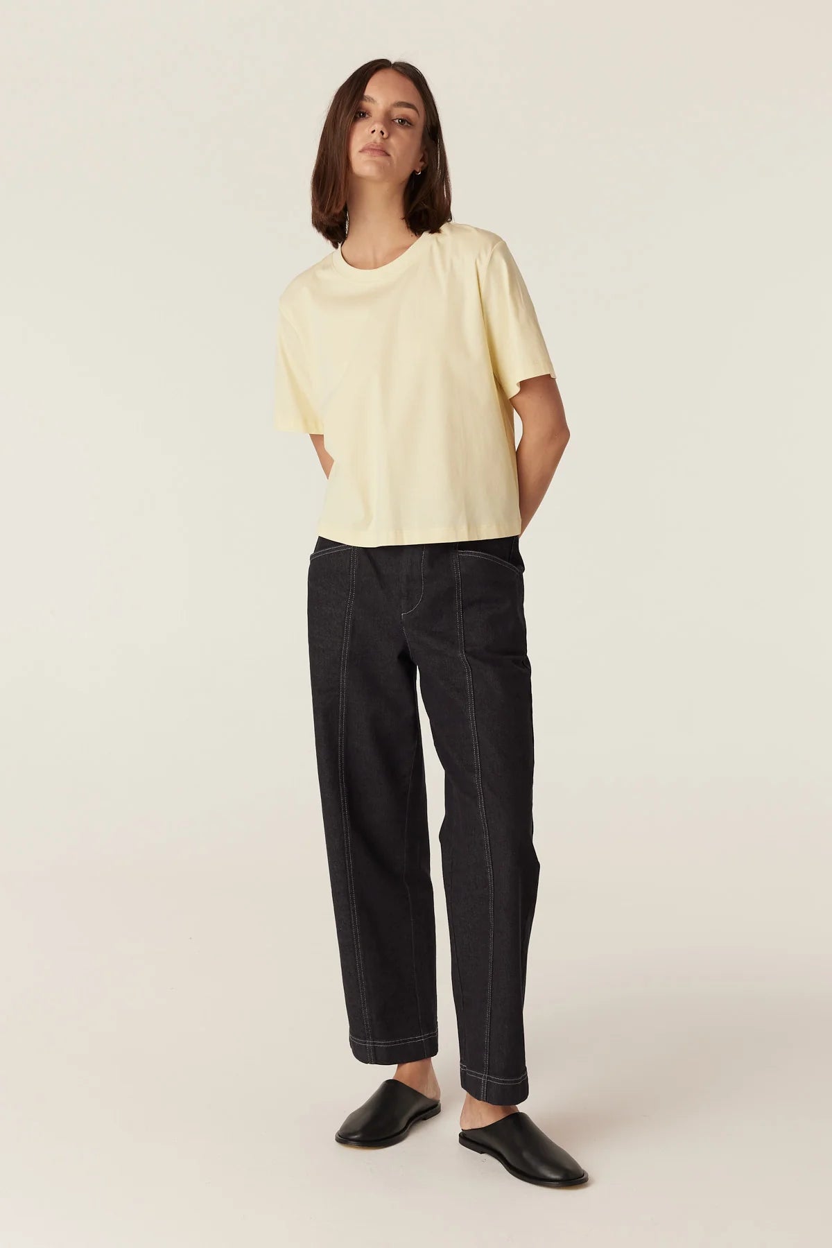 PIMA BOXY TEE | Yellow - Darling & Domain