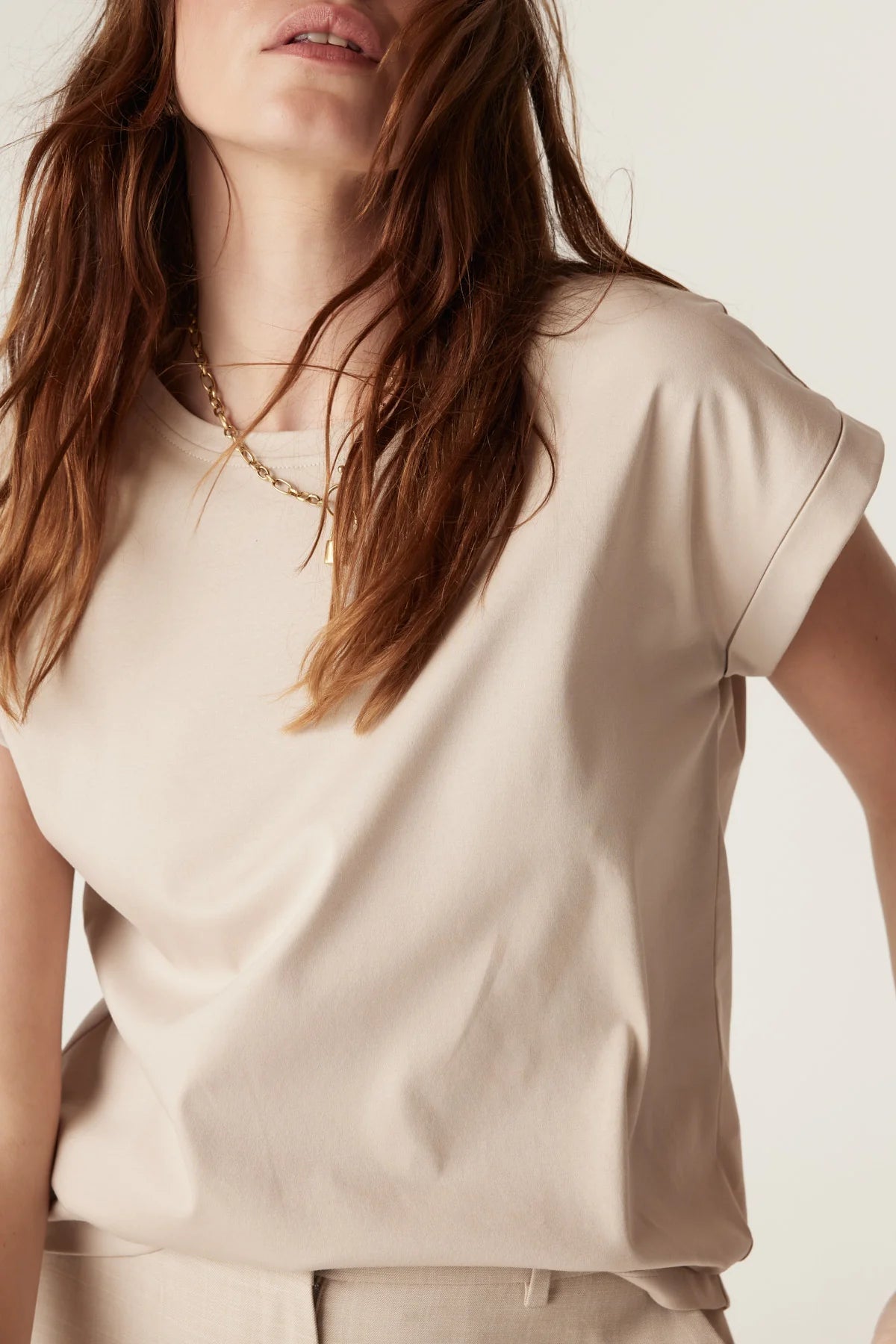 PIMA TEE | Stone - Darling & Domain